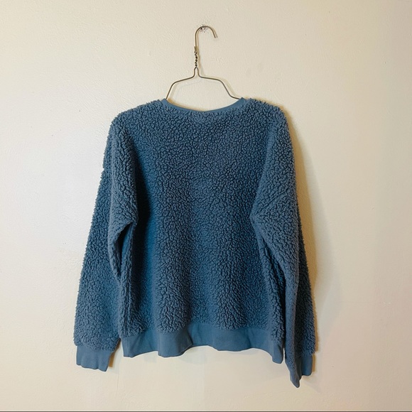 Slate Blue Sherpa Pullover - Picture 5 of 7